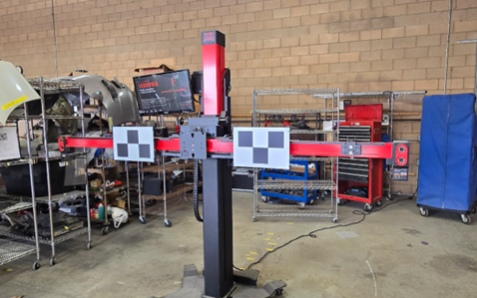 Advanced ADAS calibration equipment at CARSTAR Allstar Collision used for Tesla and modern vehicle safety system recalibration